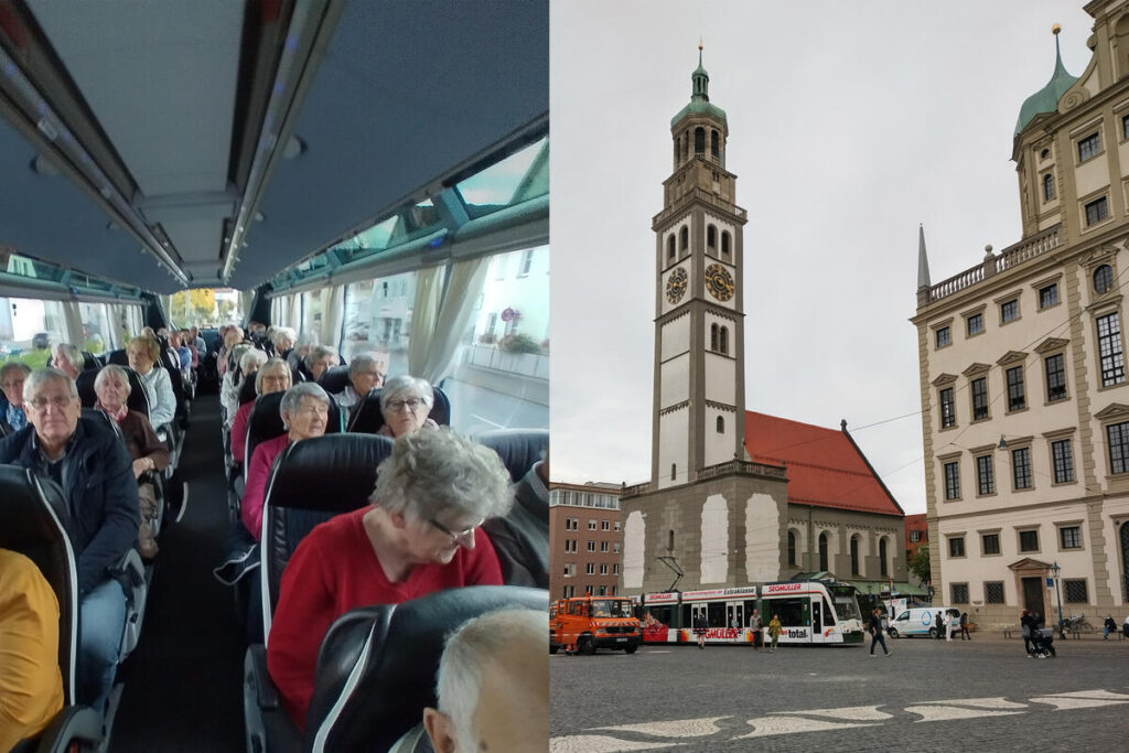 Bild einer Augsburger Kiste, Senioren im Bus